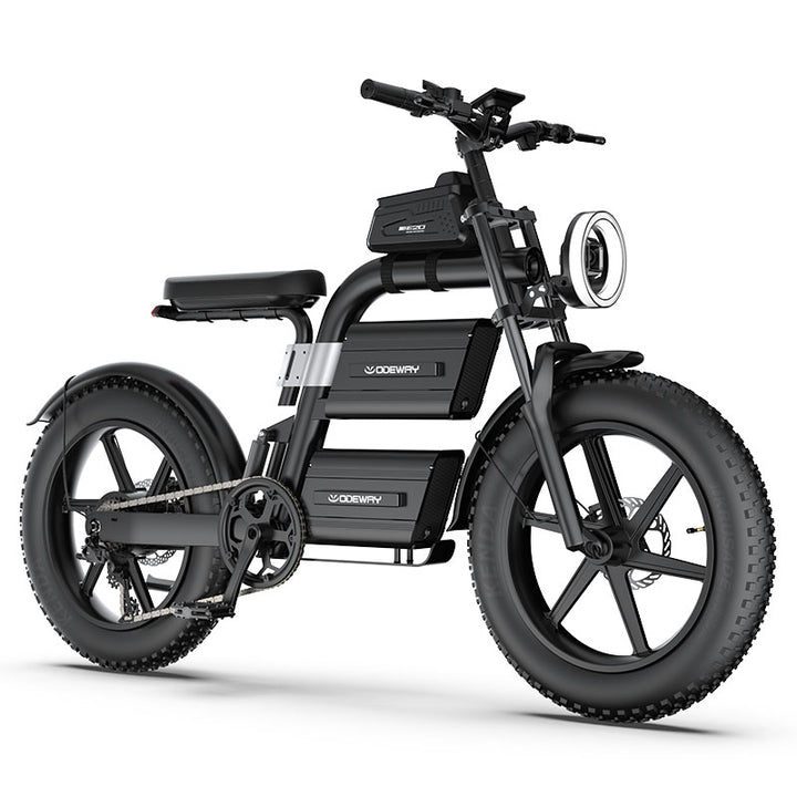 Odeway E20 Dual Battery Electric Bike 20 Inch Fat Tire Off Road Ebike 2000W 60V Powerful Mountain Electric Bicycle